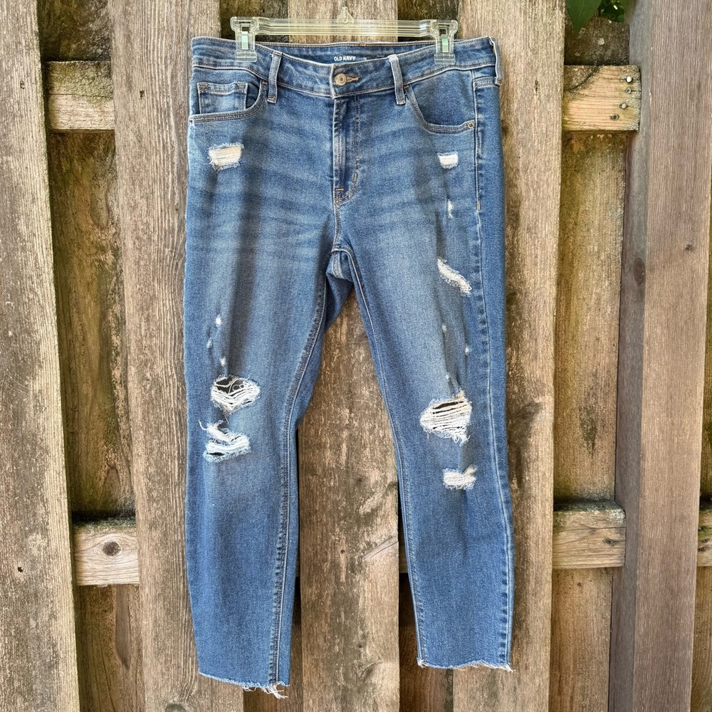 Rockstar Super Skinny Distressed Blue Jeans